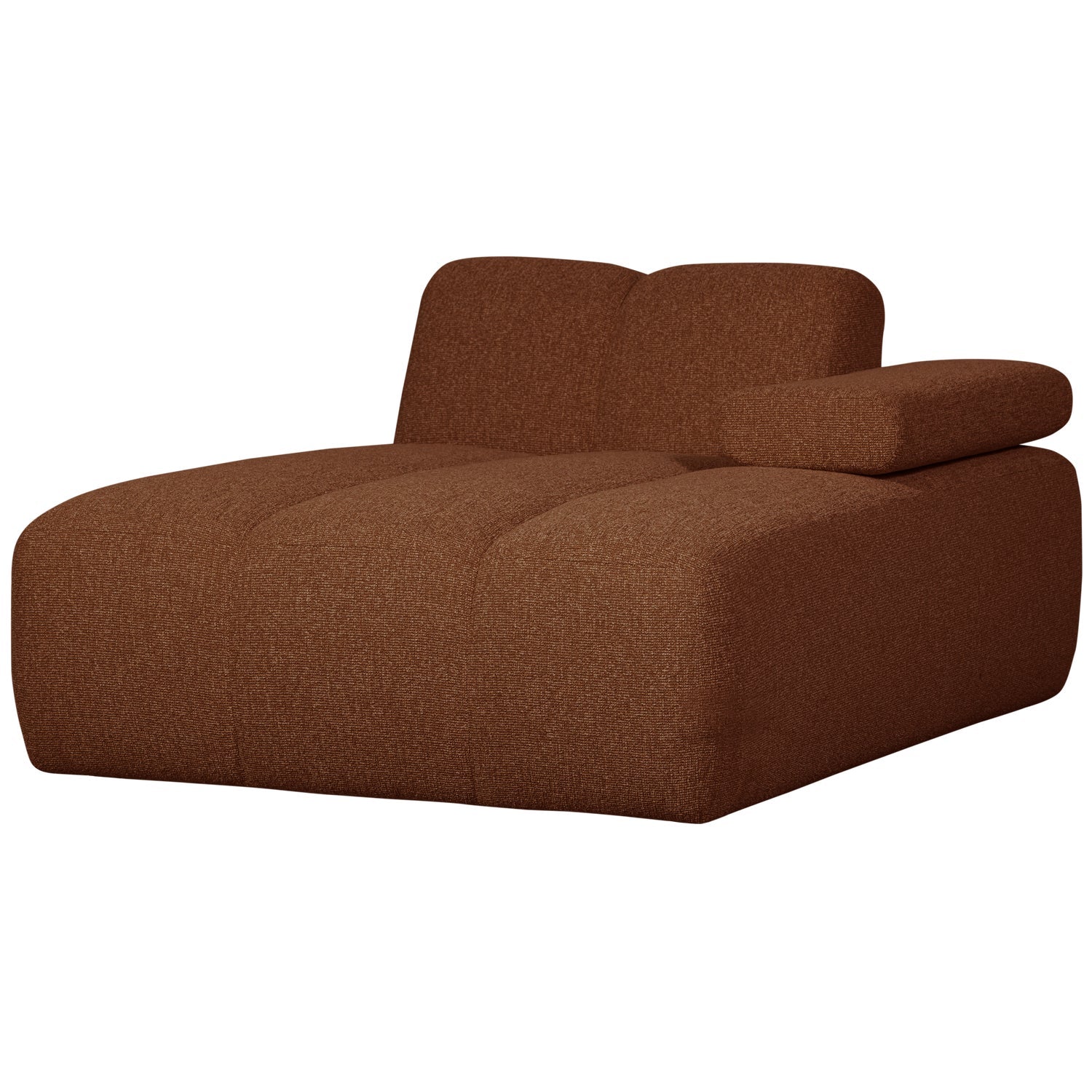Modulares Sofa MOJO - rechtsseitiger Chaiselongue in braunem Bouclé