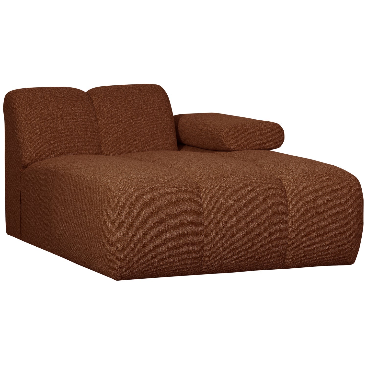 Modulares Sofa MOJO - rechtsseitiger Chaiselongue in braunem Bouclé