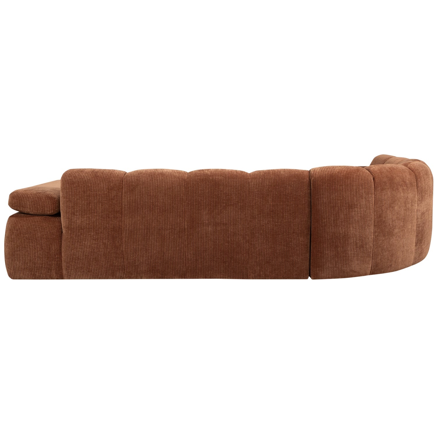 Left-facing modular sofa for 6 people MOJO rust brown corduroy
