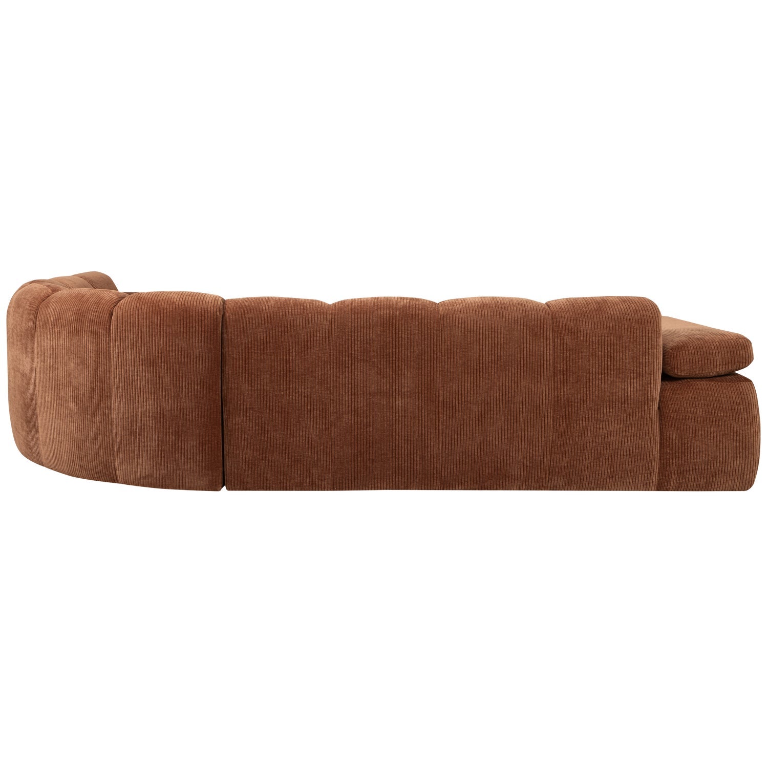 Right-facing modular corner sofa for 6 people MOJO rust brown corduroy