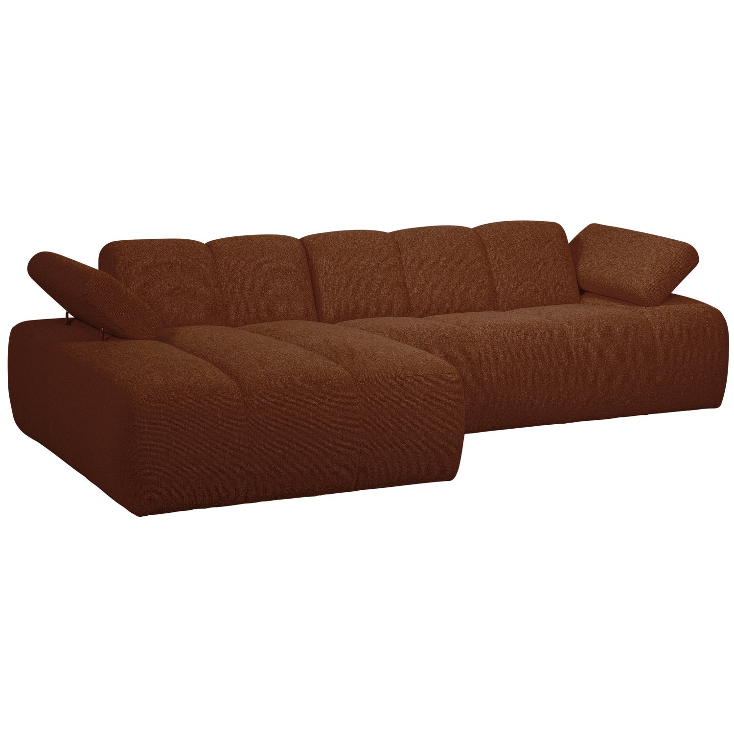 Left-facing modular corner sofa MOJO in brown bouclé