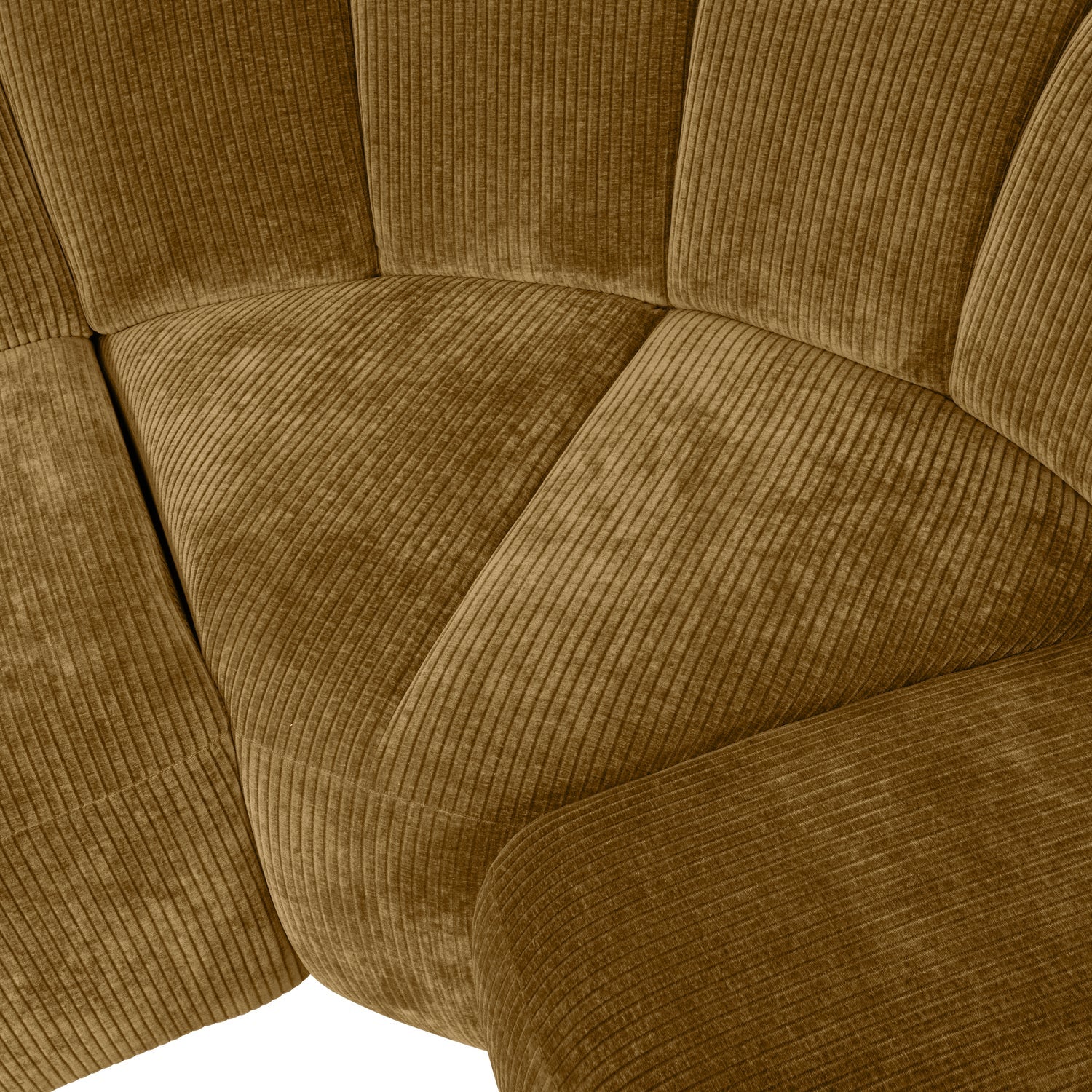 Right-facing modular corner sofa for 6 people MOJO in dark honey corduroy