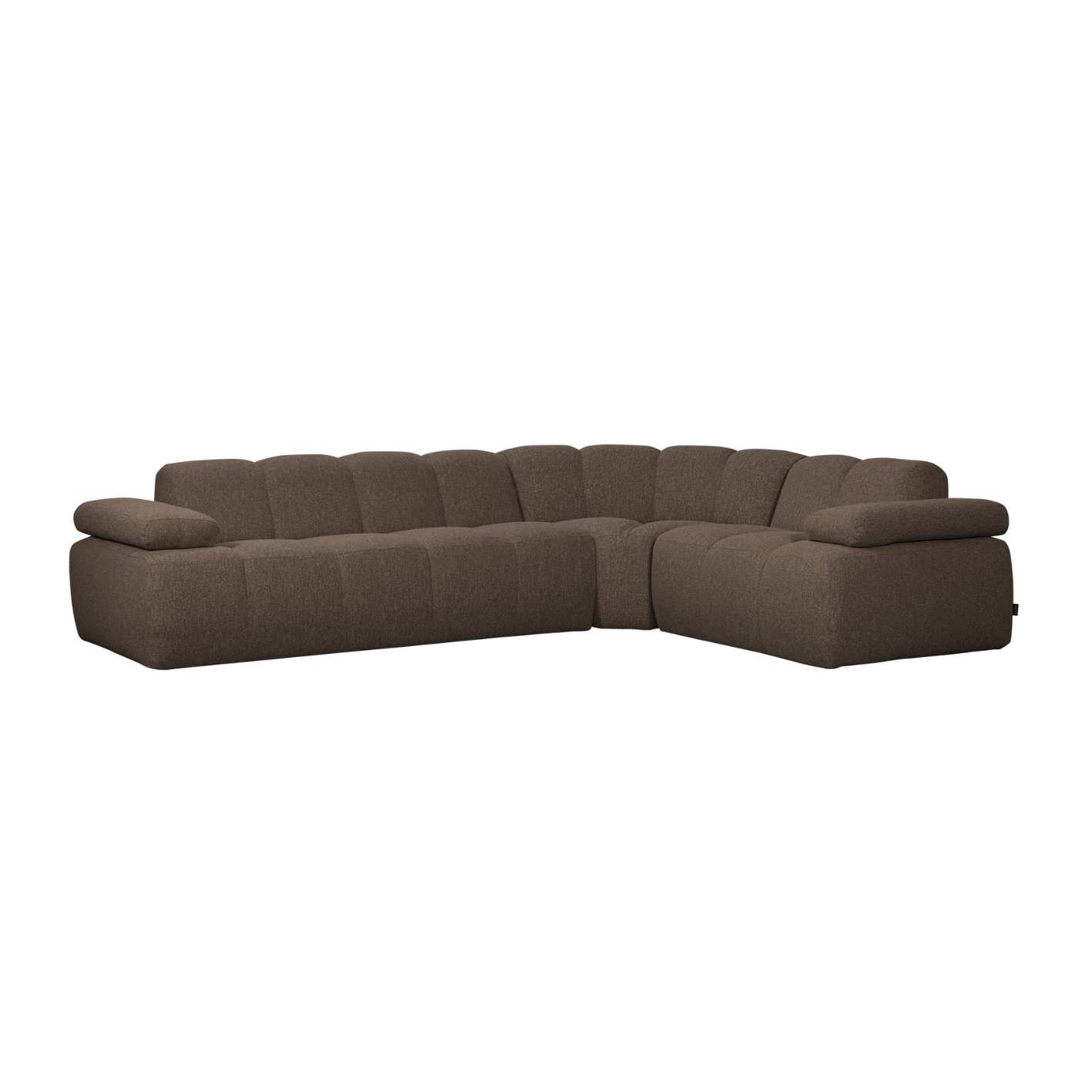 Modularer Ecksofa rechtsseitig für 6 Personen MOJO braun meliert Boucle