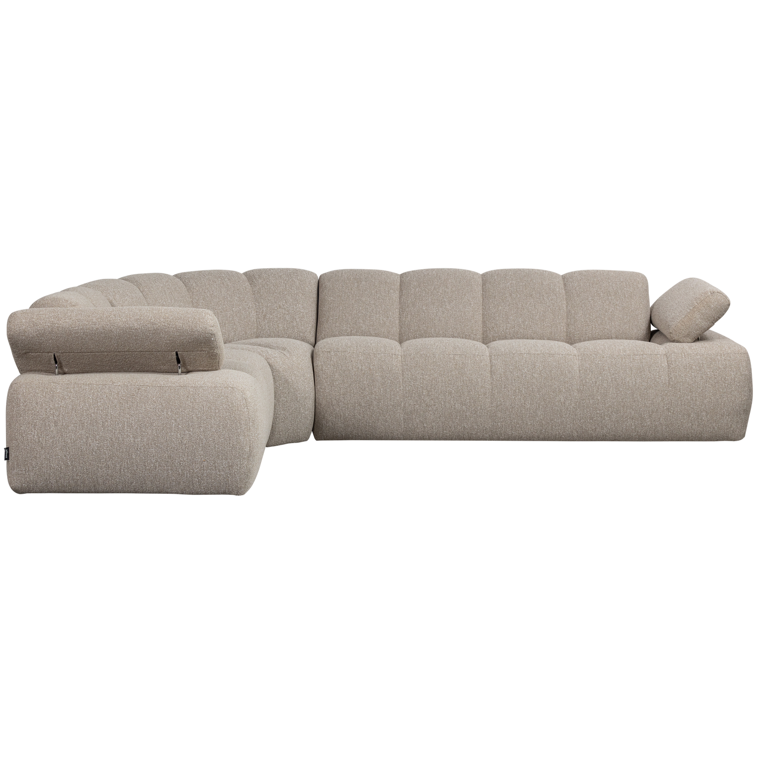 Modularer linksseitiger Ecksofa für 6 Personen MOJO sandfarbener Melange Boucle