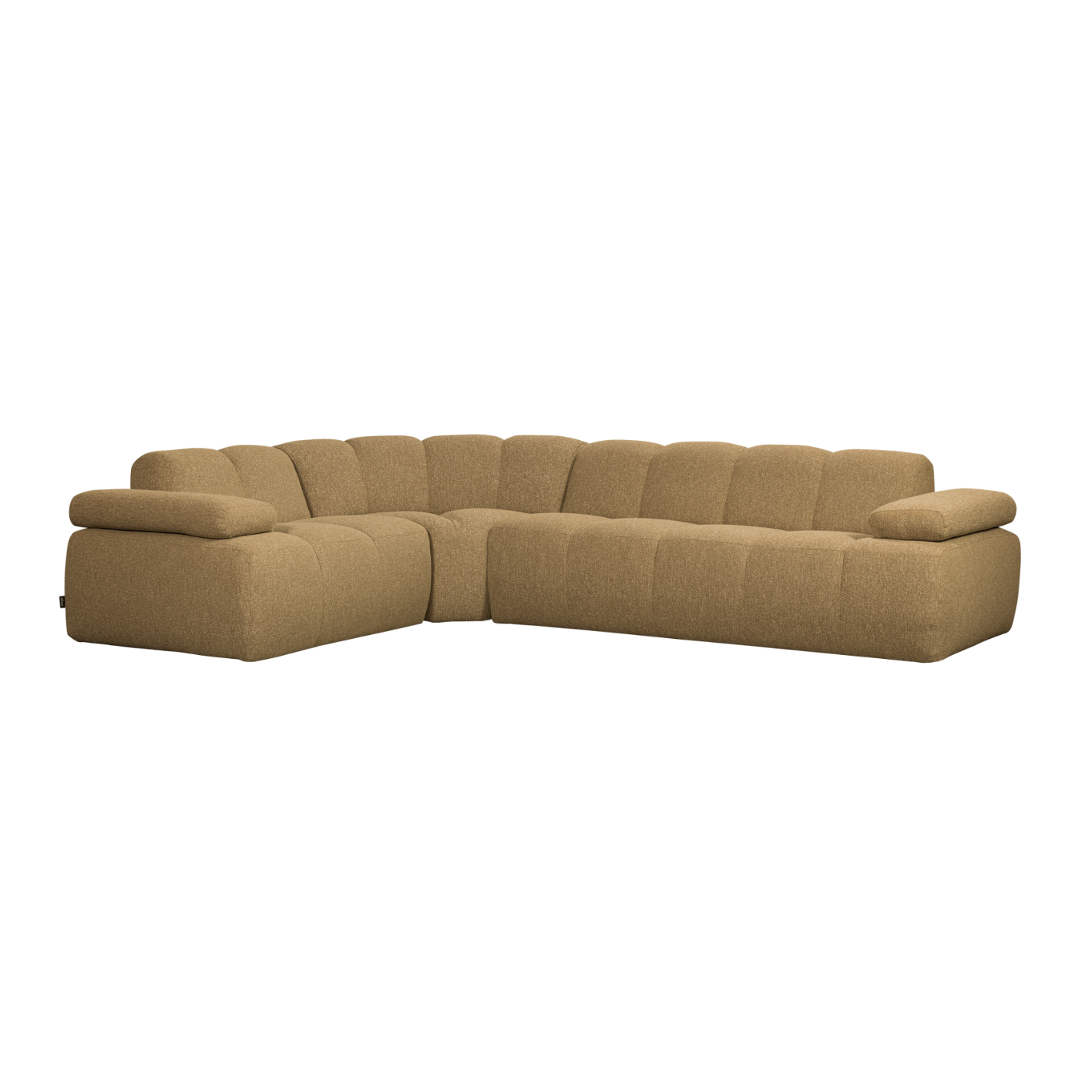 Modularer Ecksofa linksseitig für 6 Personen MOJO honigfarbener Melange Boucle