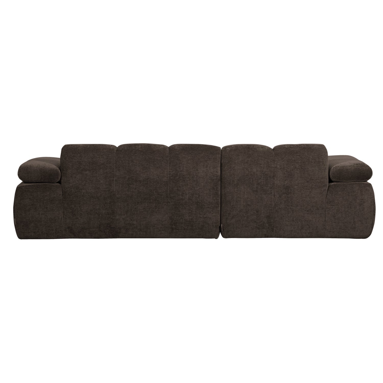 Left-facing modular corner sofa MOJO in dark brown corduroy