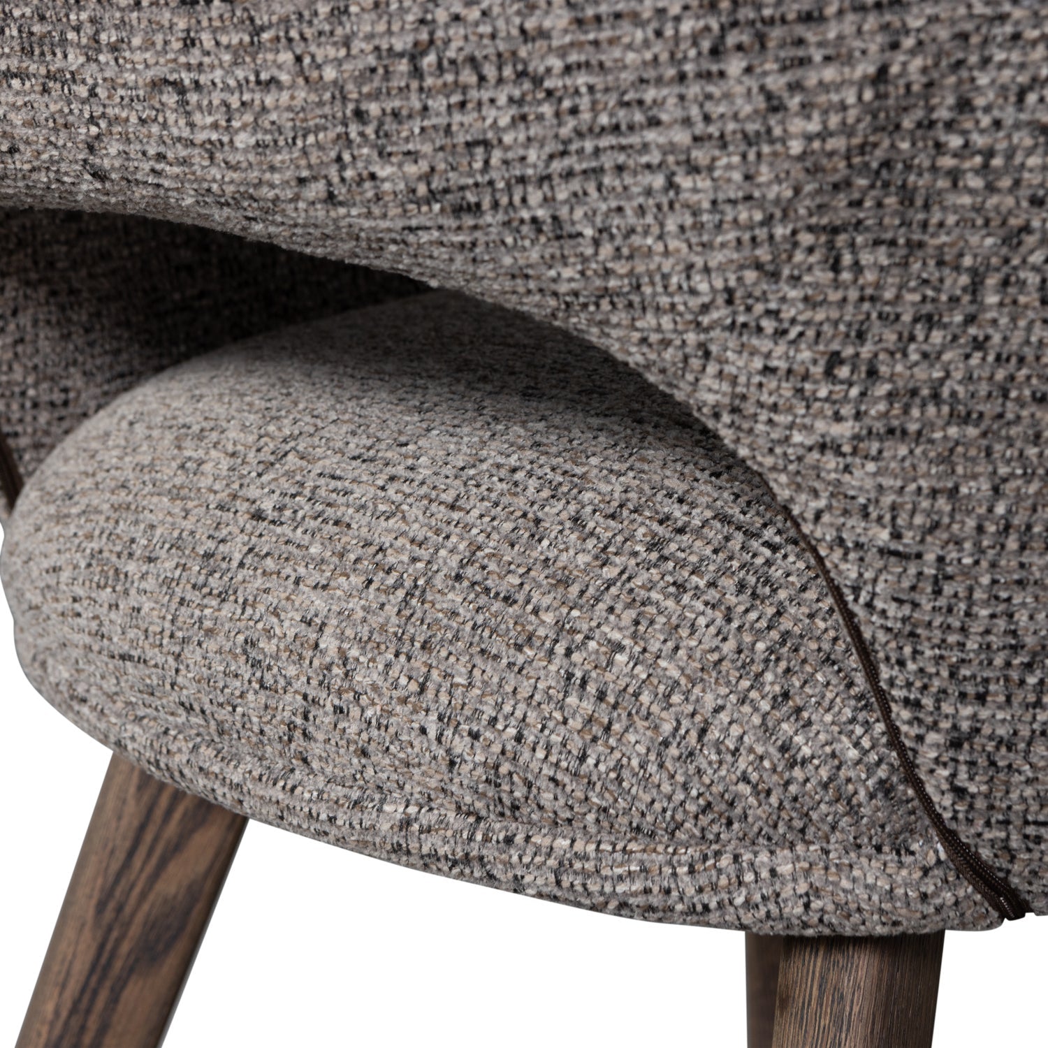 Sessel MURAT taupe mit dunkelbraunem Eichenfuß