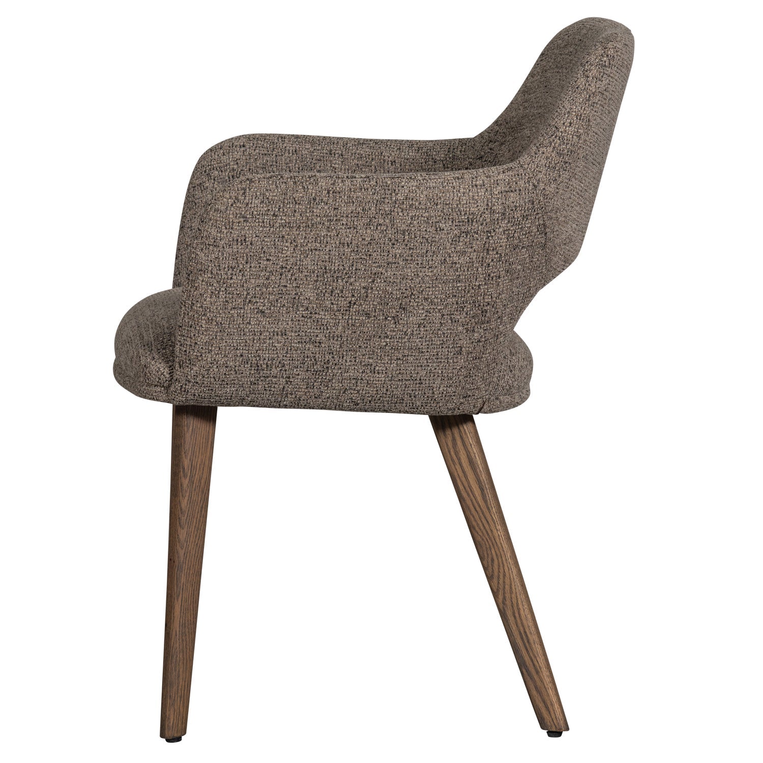 Sessel MURAT taupe mit dunkelbraunem Eichenfuß