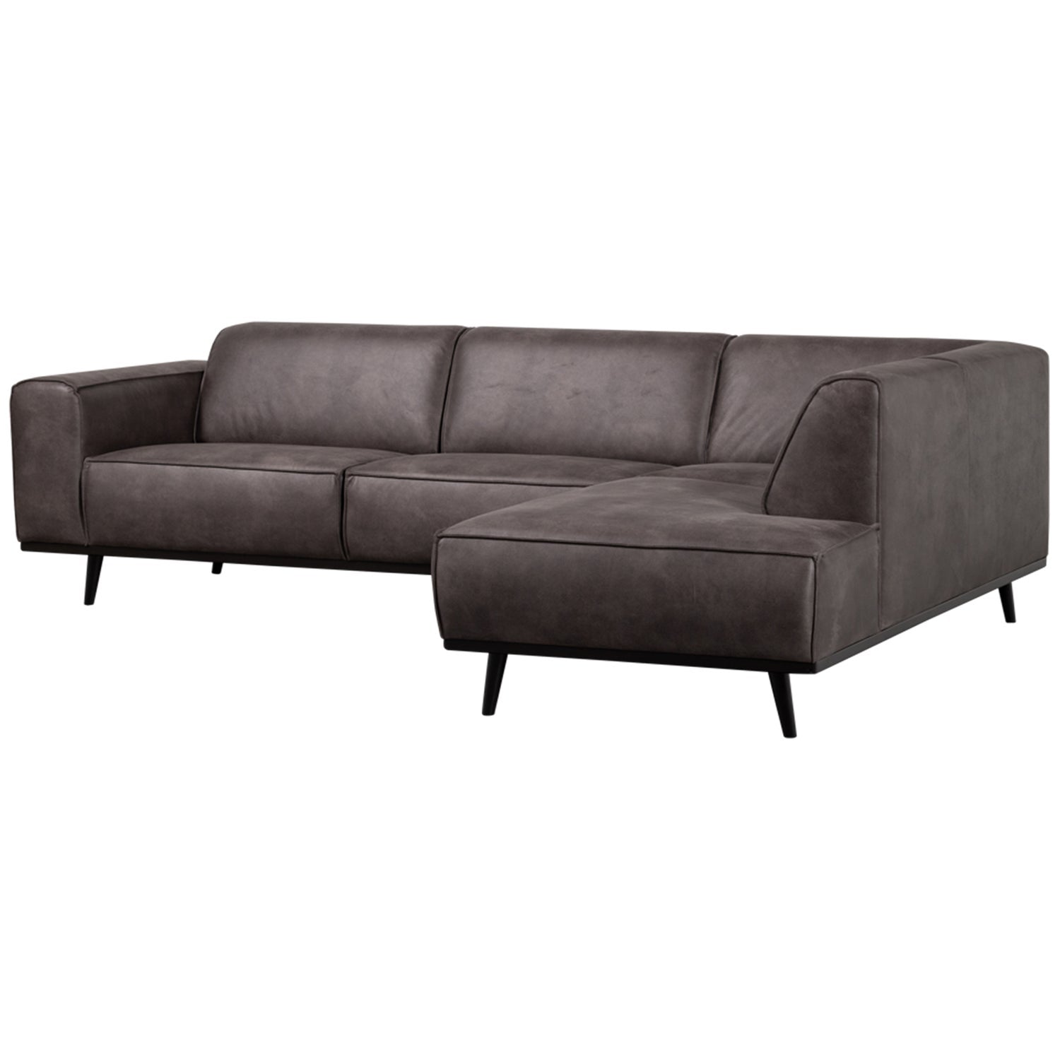 Rechtsseitige Eckcouch STATEMENT dunkelgrau Leder