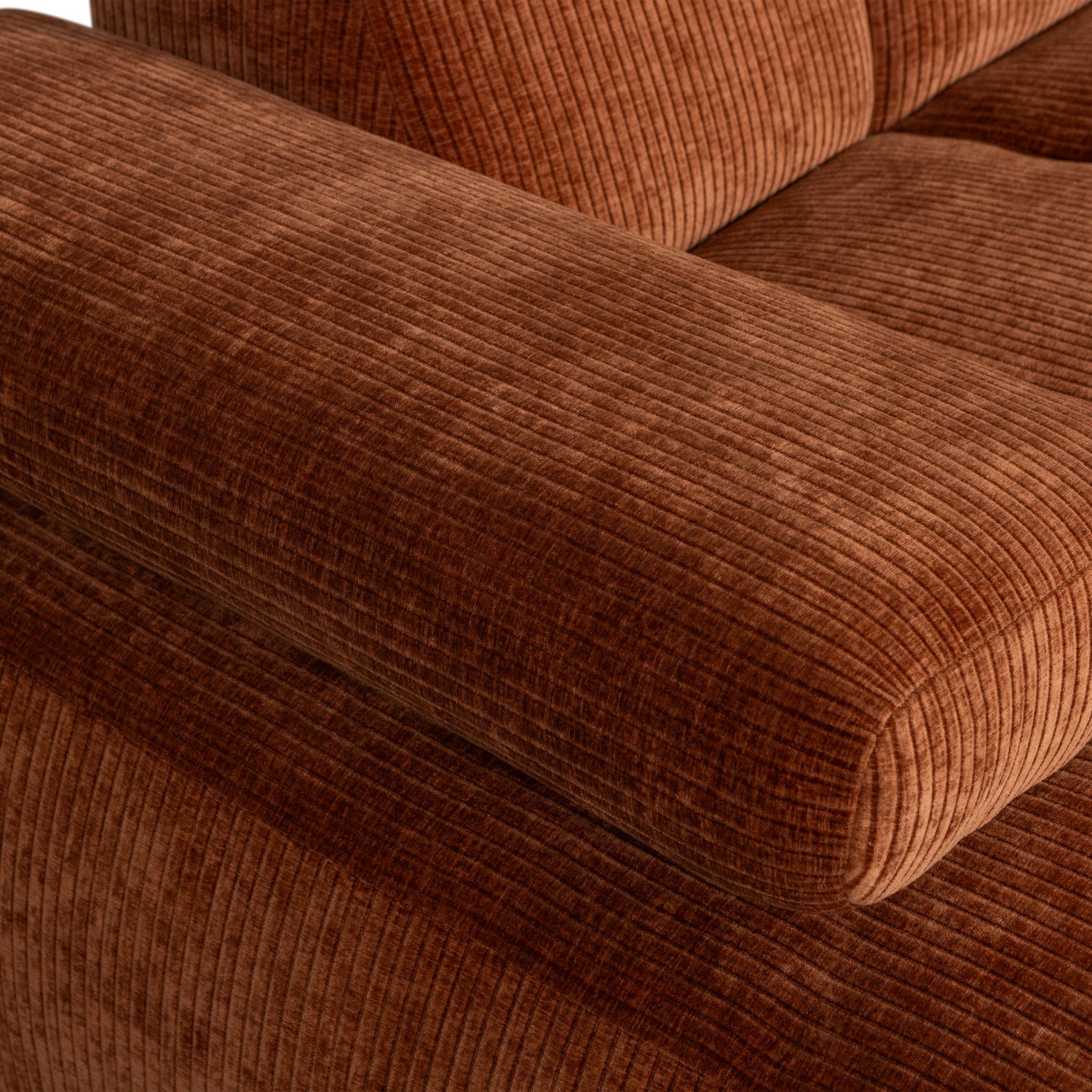Left-facing modular corner sofa MOJO in brown corduroy