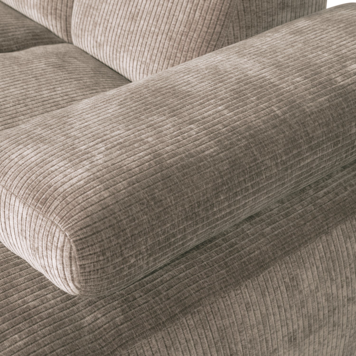 Right-facing modular corner sofa MOJO in dark sandy corduroy