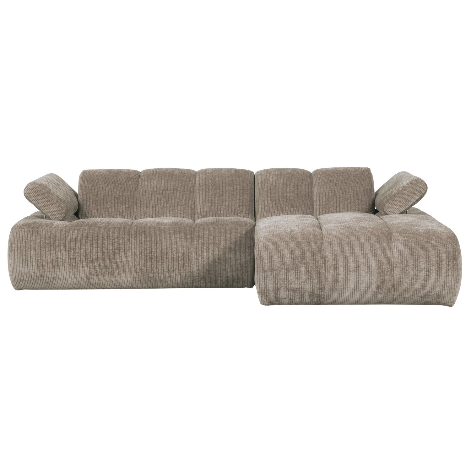 Right-facing modular corner sofa MOJO in dark sandy corduroy