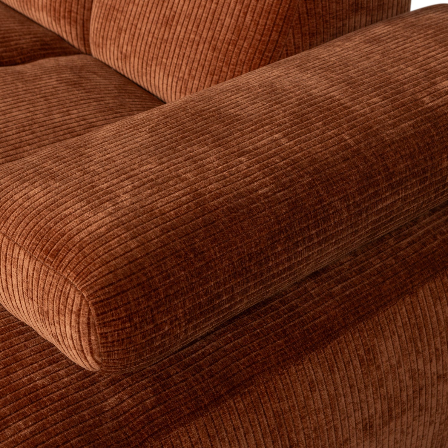 Right-facing modular sofa MOJO rusty brown corduroy