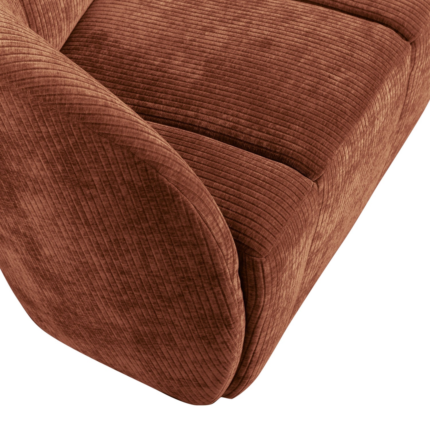 Left-facing 2-seater Sofa MOJO rust brown corduroy