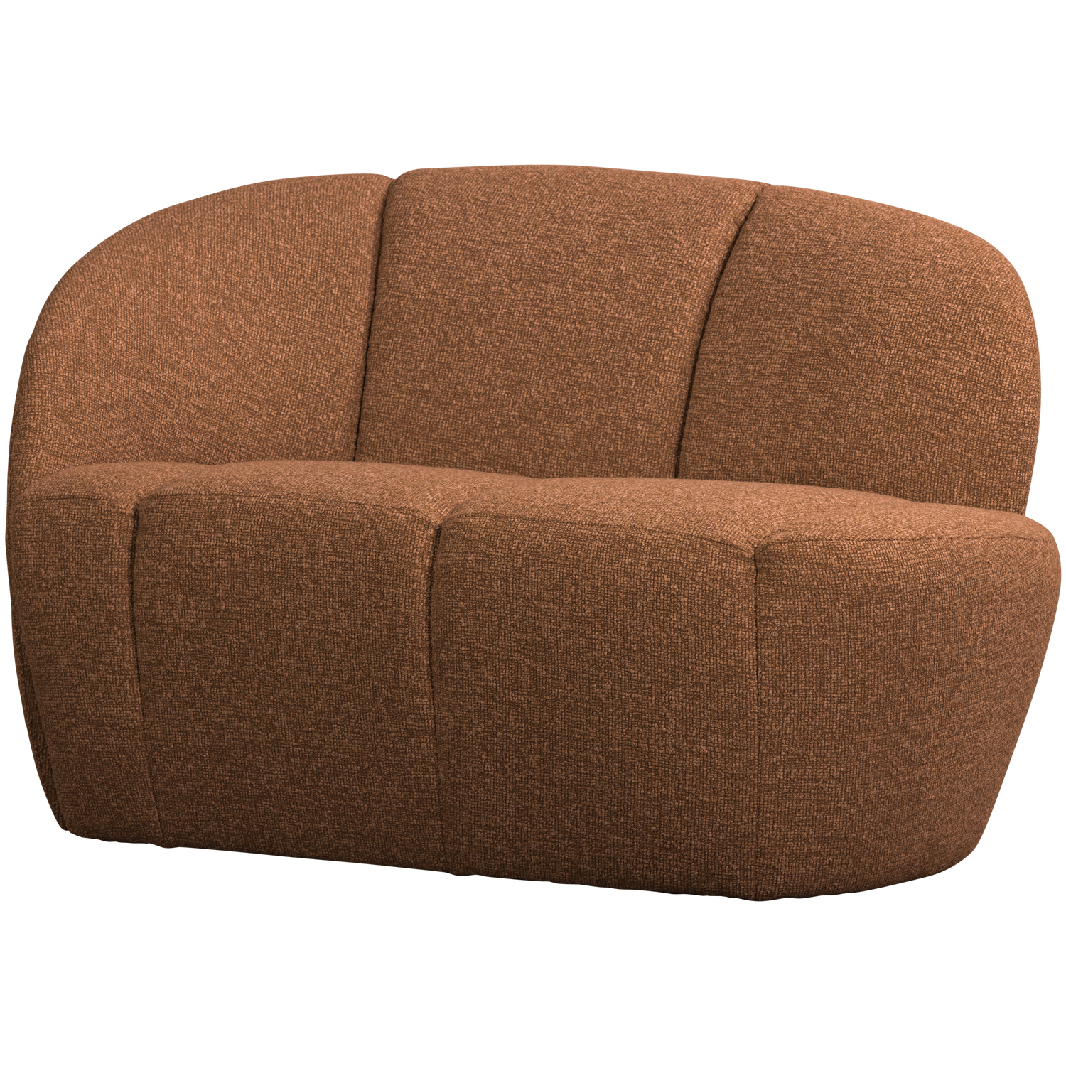 Sofa linksseitig 2-sitzig MOJO rostbraun meliert Boucle