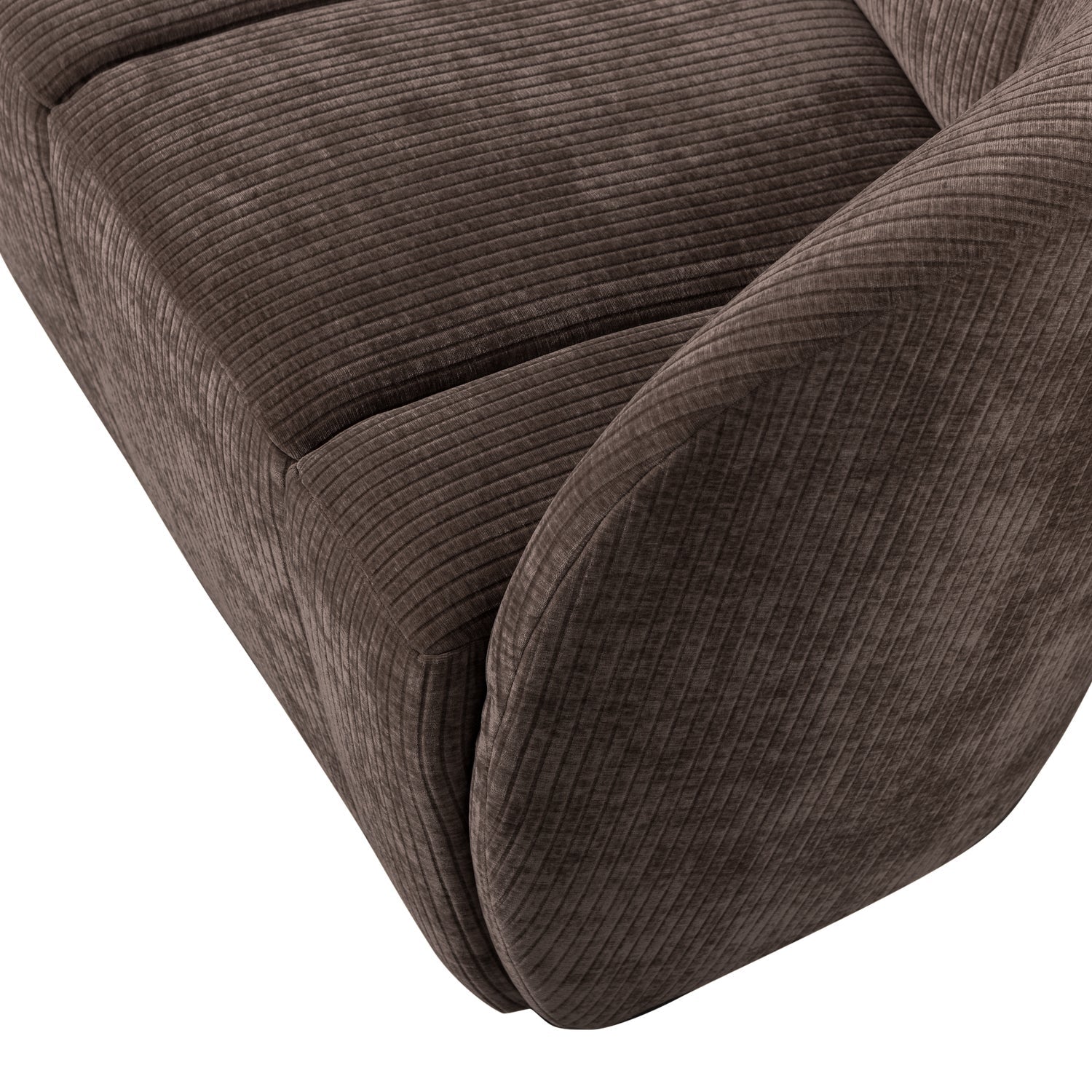 Right-facing 2-seater sofa MOJO dark brown corduroy