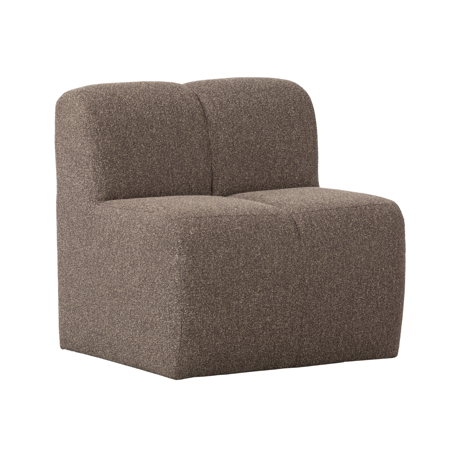 Fotel / moduł MOJO BENCH brązowy melanż boucle – Woood
