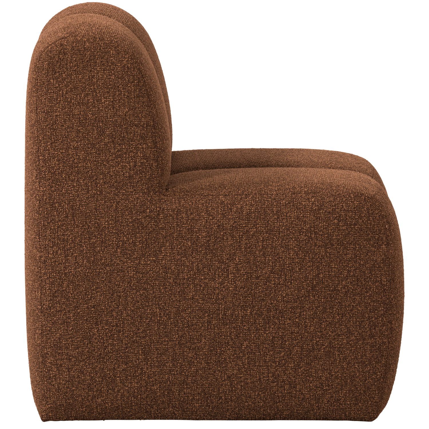 Fotel / moduł MOJO BENCH rdzawy brązowy melanż boucle do salonu – styl nowoczesny