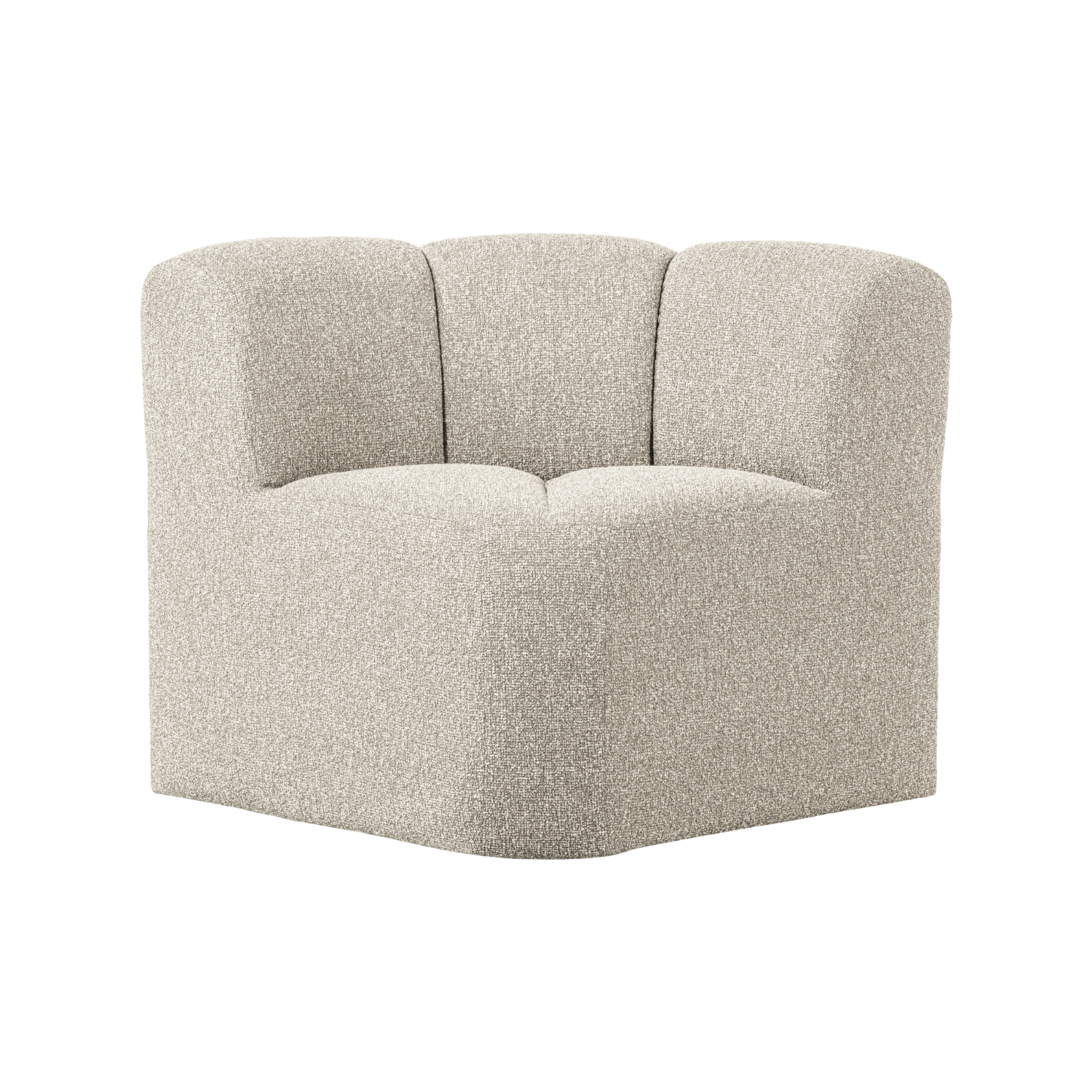 Sofa modułowa MOJO BENCH - element narożny beżowy melanż boucle – Woood