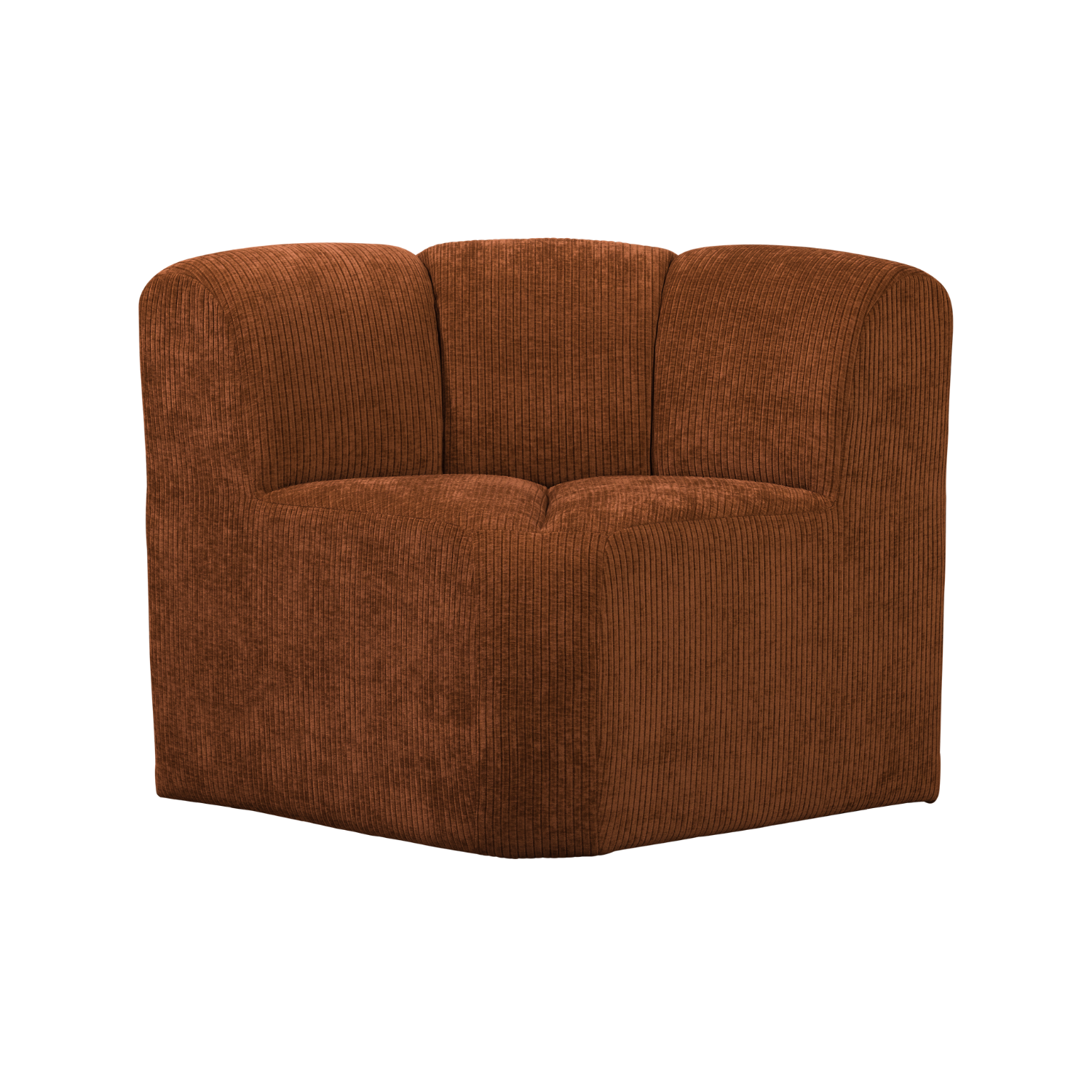 Sofa modułowa MOJO BENCH - element narożny rdzawy brązowy sztruks – Woood