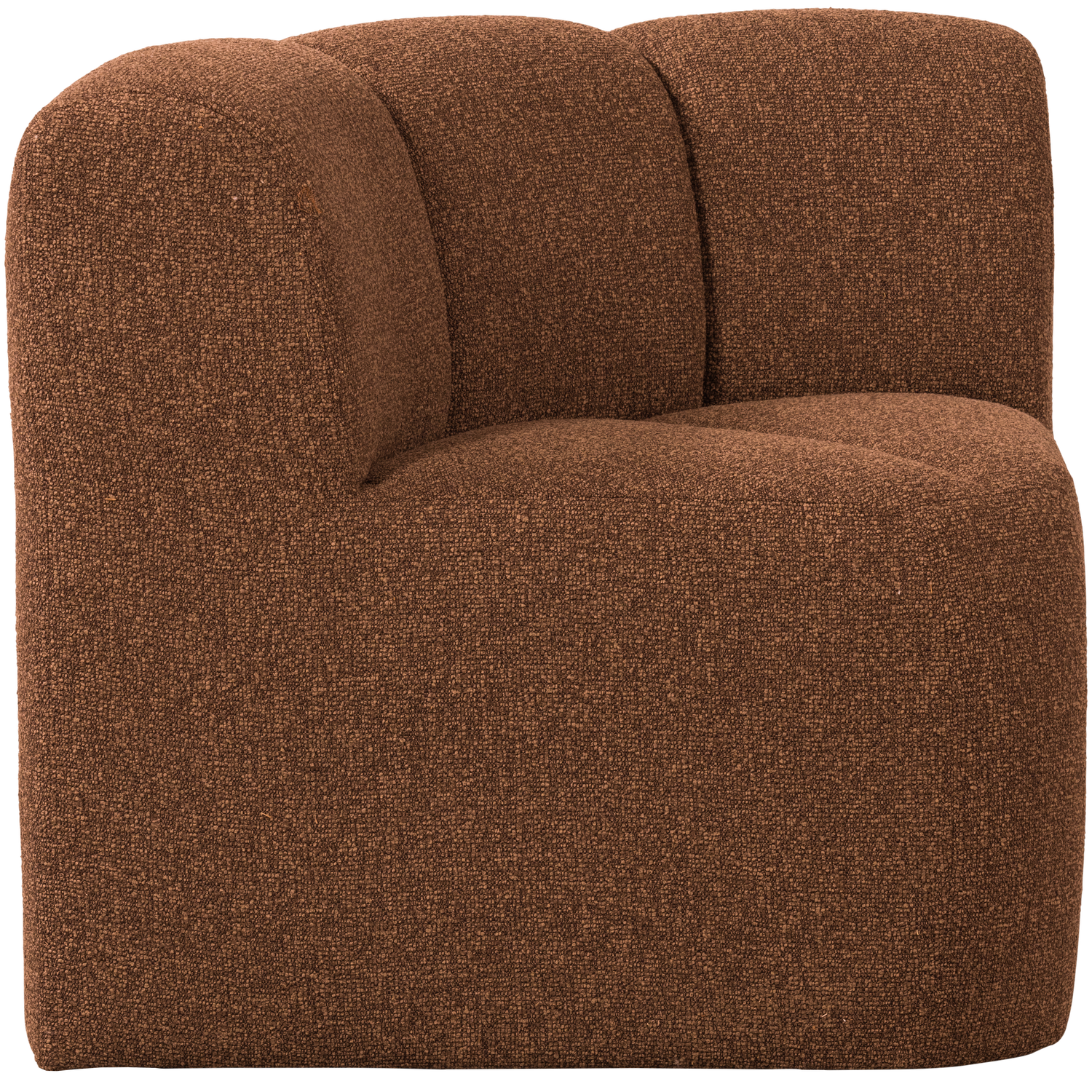 Sofa modułowa MOJO BENCH - element narożny rdzawy brązowy melanż boucle – Woood