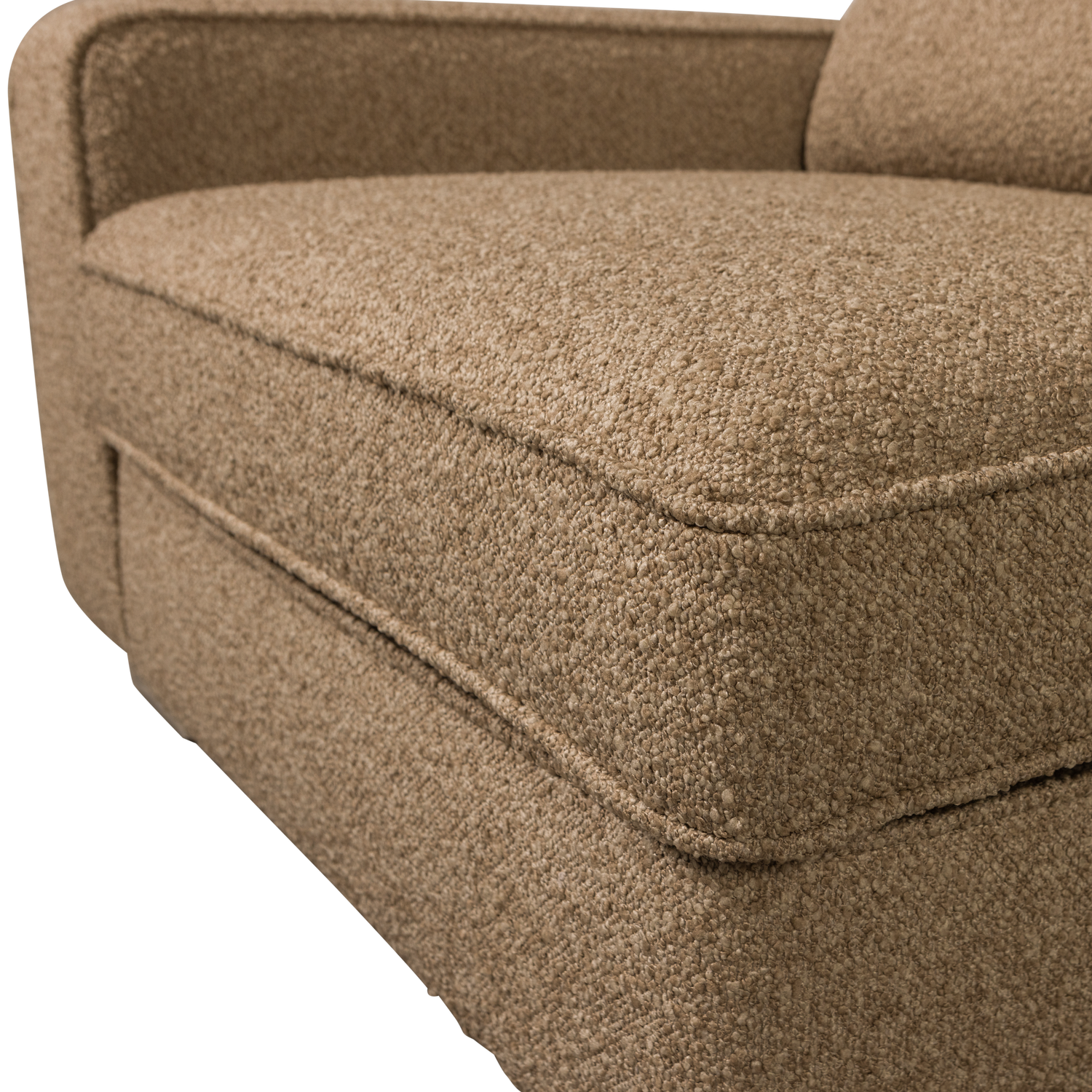 Sofa LAZY - moduł końcowy lewostronny brązowy bouclé – Woood