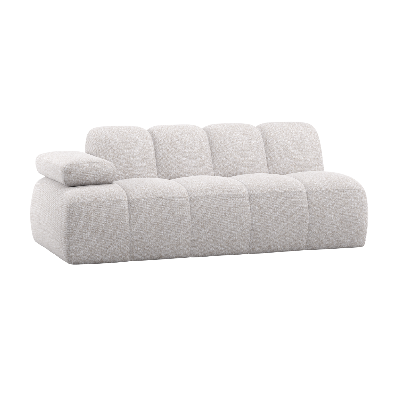 Sofa modułowa MOJO - element 2-osobowy lewostronny ecru bouclé – Woood