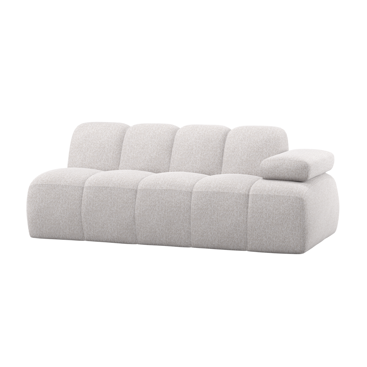 Sofa modułowa MOJO - element 2-osobowy prawostronny ecru bouclé – Woood