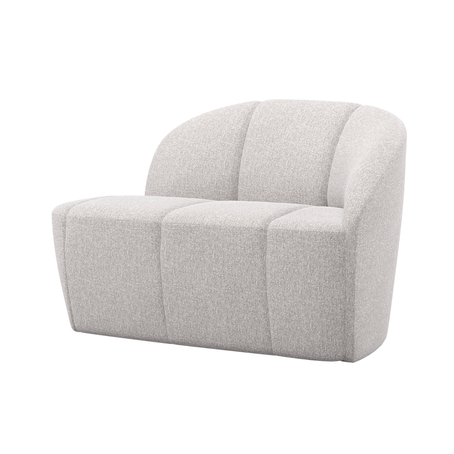 Sofa prawostronna 2-osobowa MOJO ecru melanż boucle – Woood