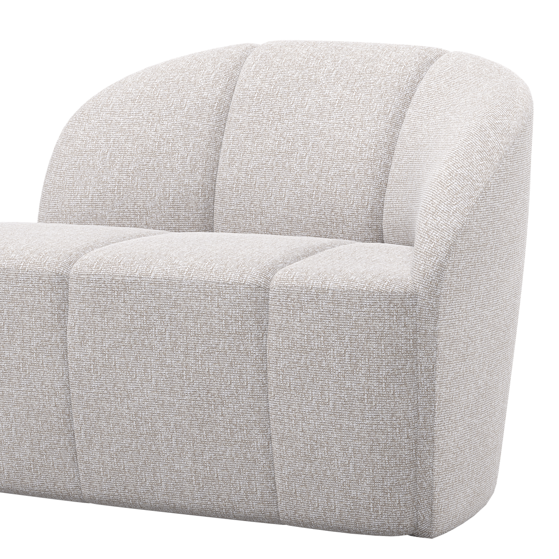 Sofa prawostronna 2-osobowa MOJO ecru melanż boucle – Woood
