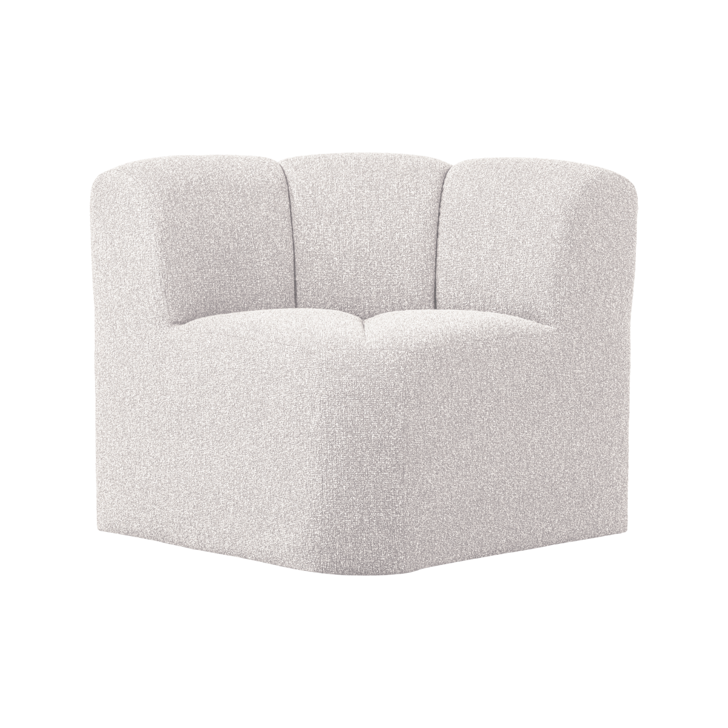 Sofa modułowa MOJO BENCH - element narożny ecru melanż boucle – Woood