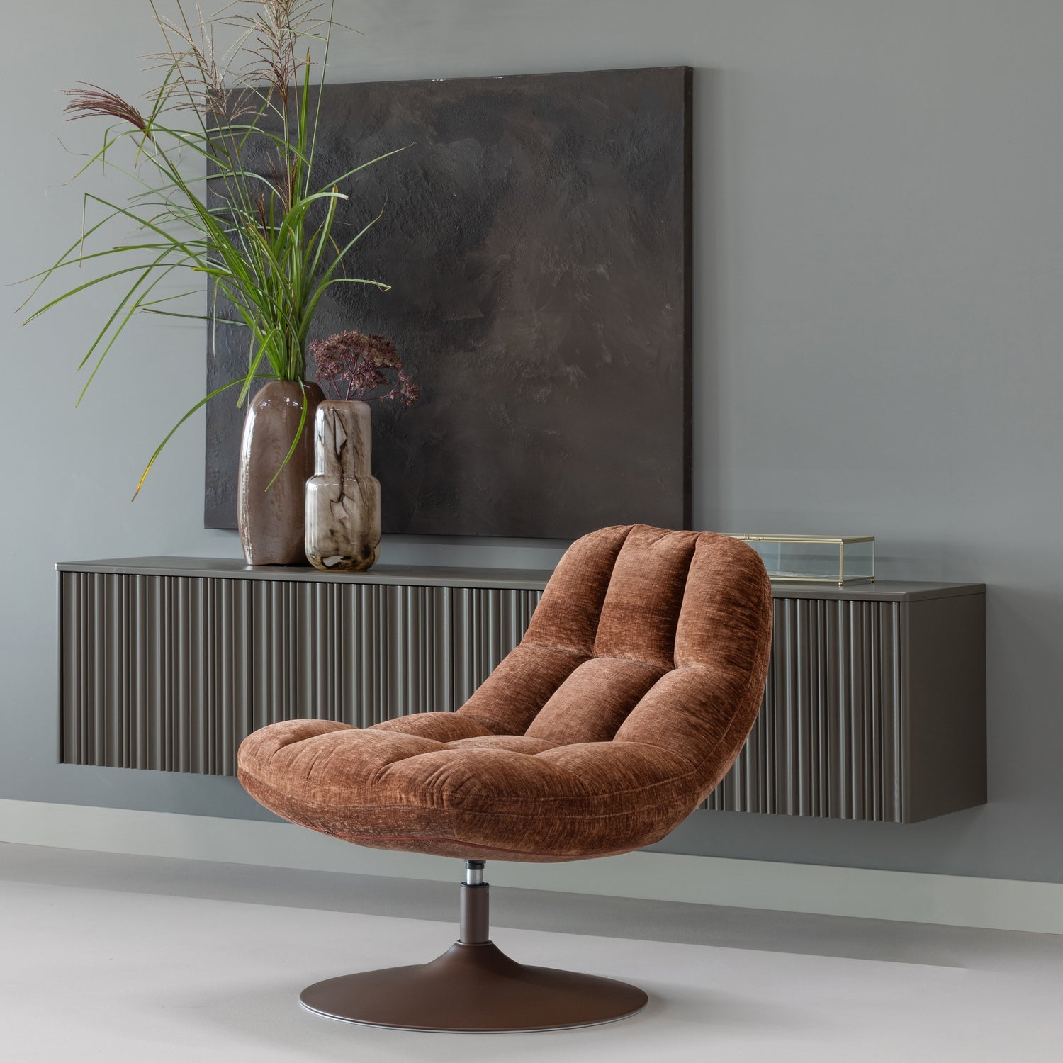 Fotel obrotowy ELVI ceglany – Woood