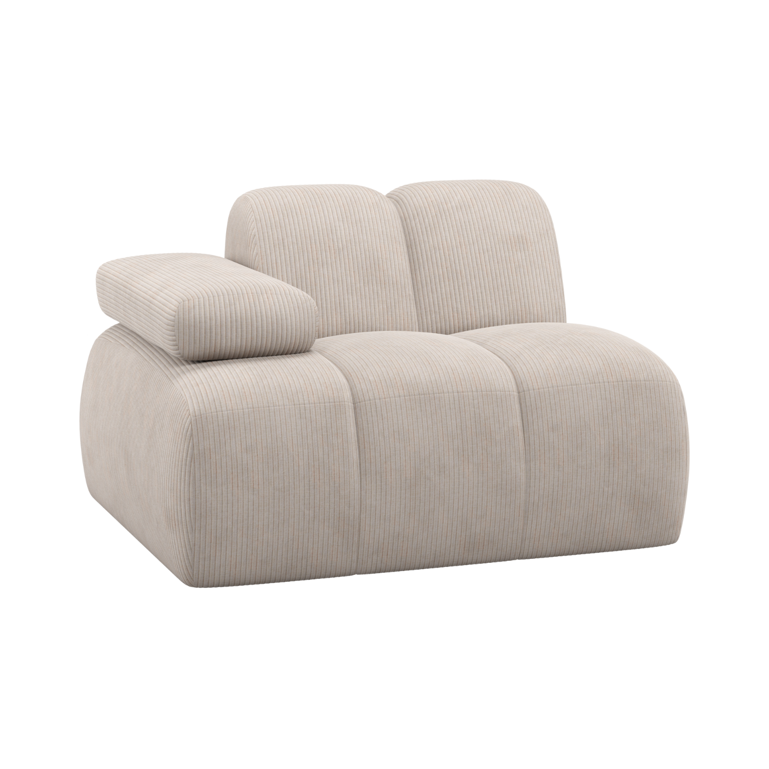 Sofa modułowa MOJO - element lewostronny ecru sztruks – Woood