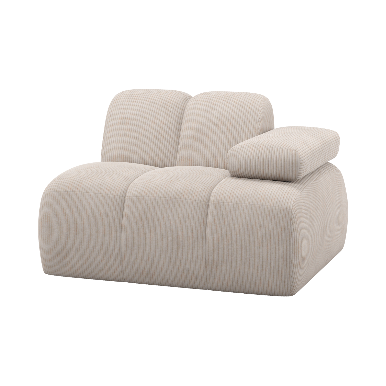 Sofa modułowa MOJO - element prawostronny ecru sztruks – Woood