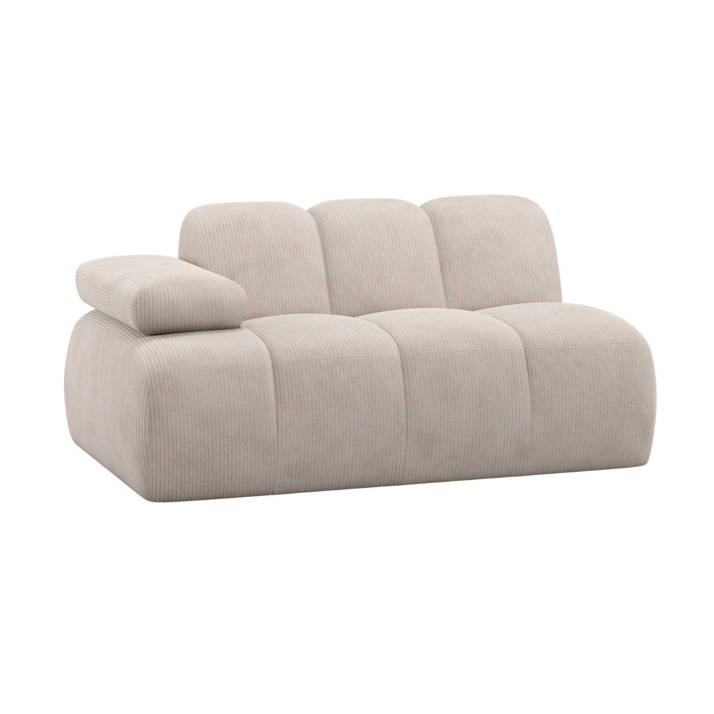 Sofa modułowa MOJO - element 1,5-osobowy lewostronny ecru sztruks – Woood
