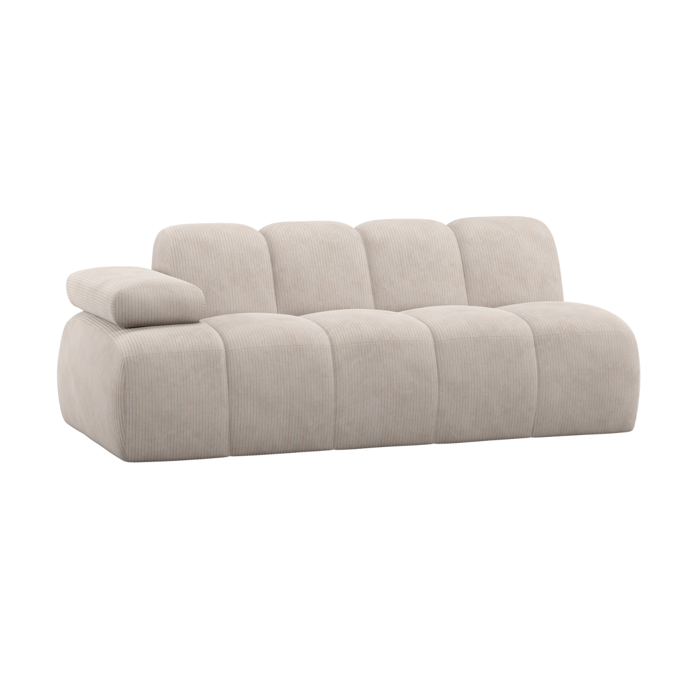 Sofa modułowa MOJO - element 2-osobowy lewostronny ecru sztruks – Woood