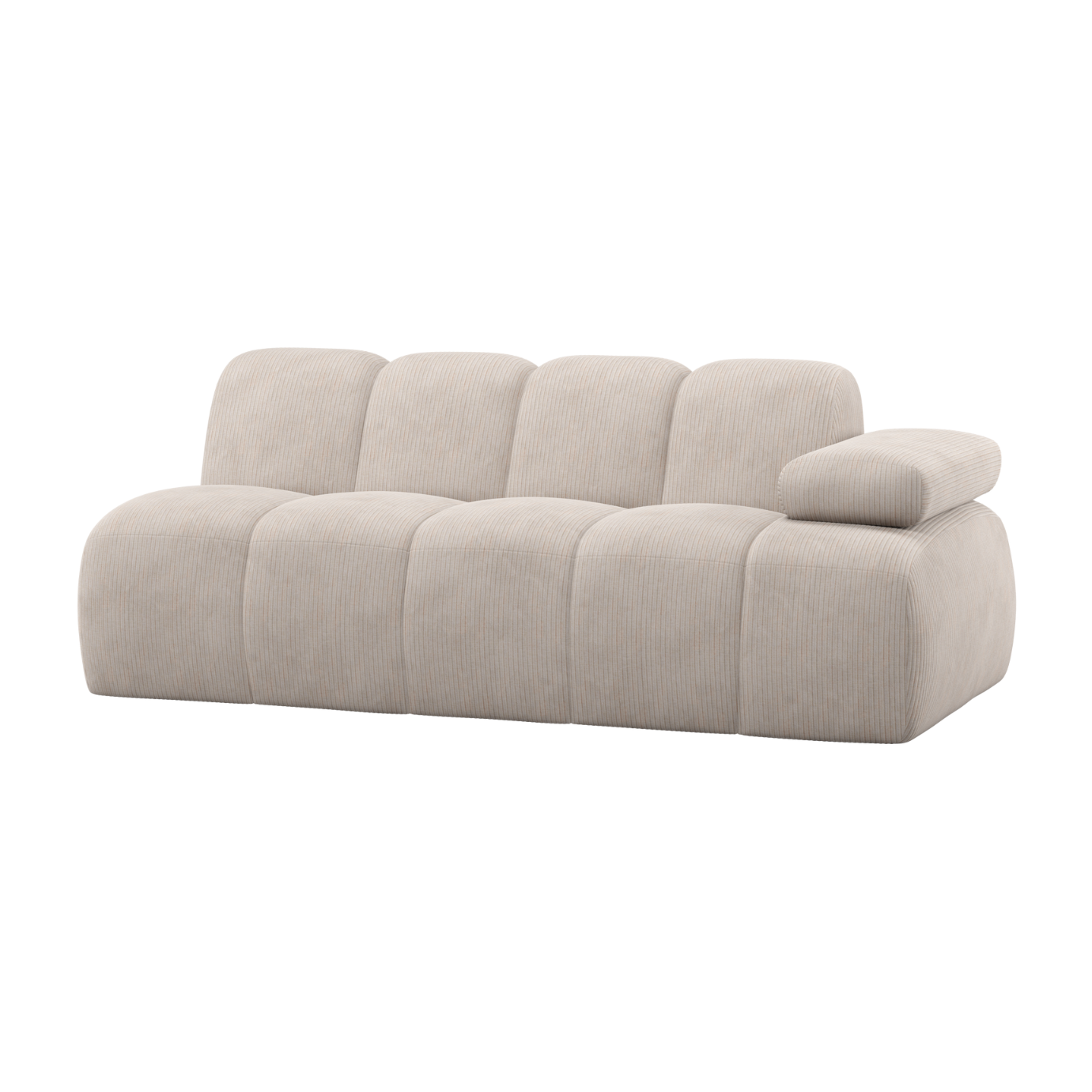 Sofa modułowa MOJO - element 2-osobowy prawostronny ecru sztruks – Woood