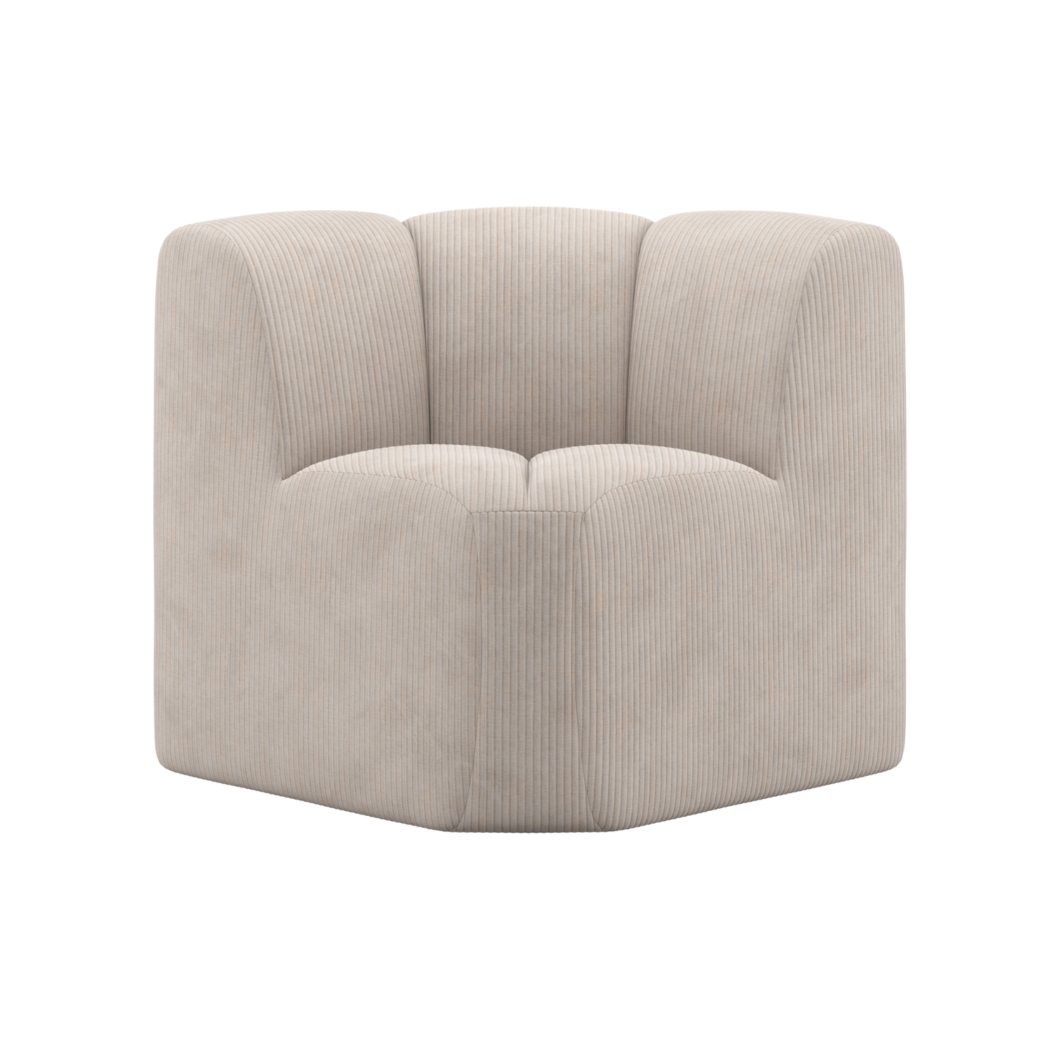 Sofa modułowa MOJO BENCH - element narożny ecru sztruks – Woood