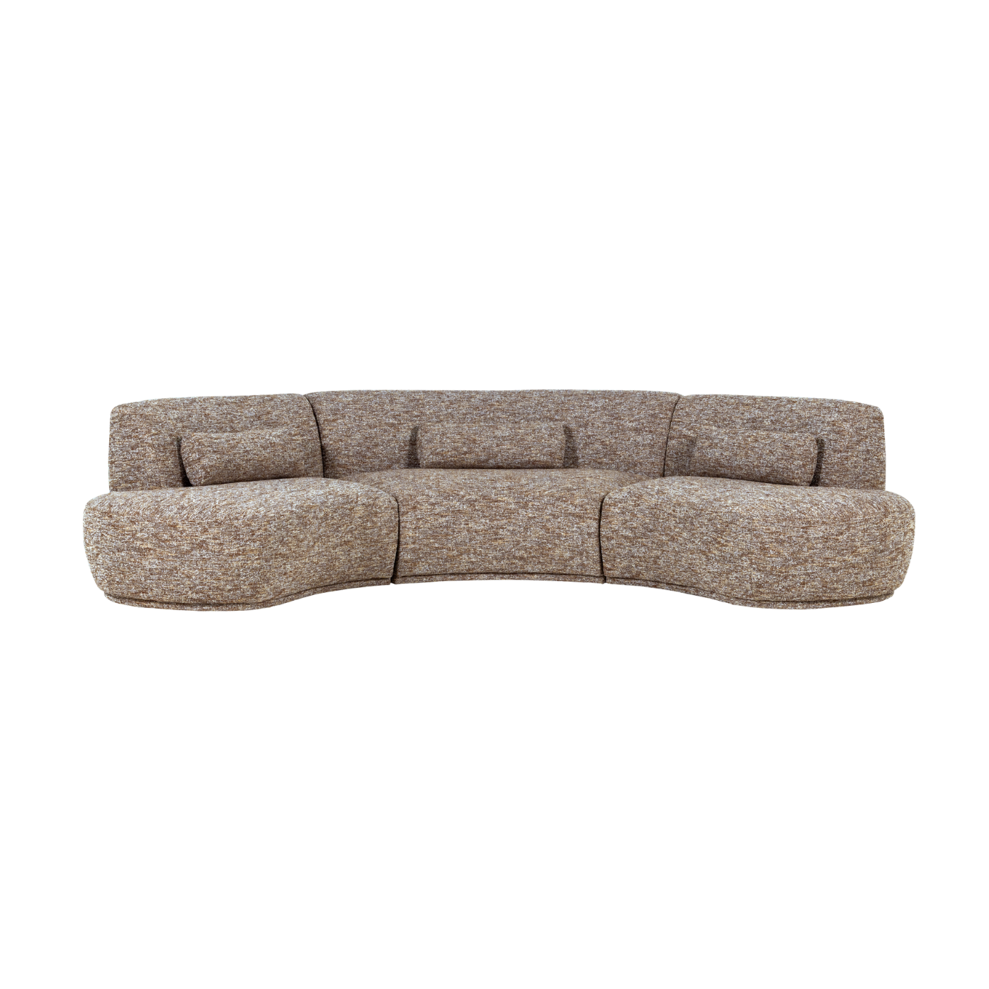 Sofa półokrągła 6-osobowa BATAVIER jasnobrązowy melanż – Woood