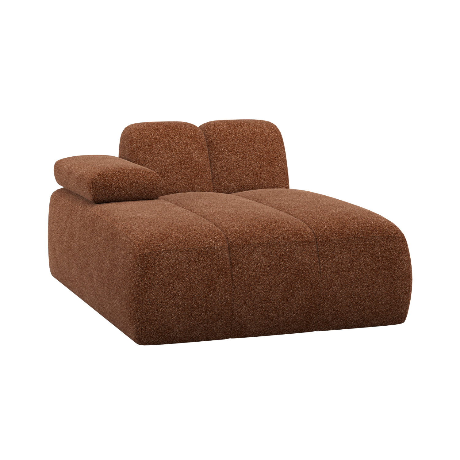MOJO Modular Sofa - Left-Arm Chaise in Rusty Brown Sheepskin