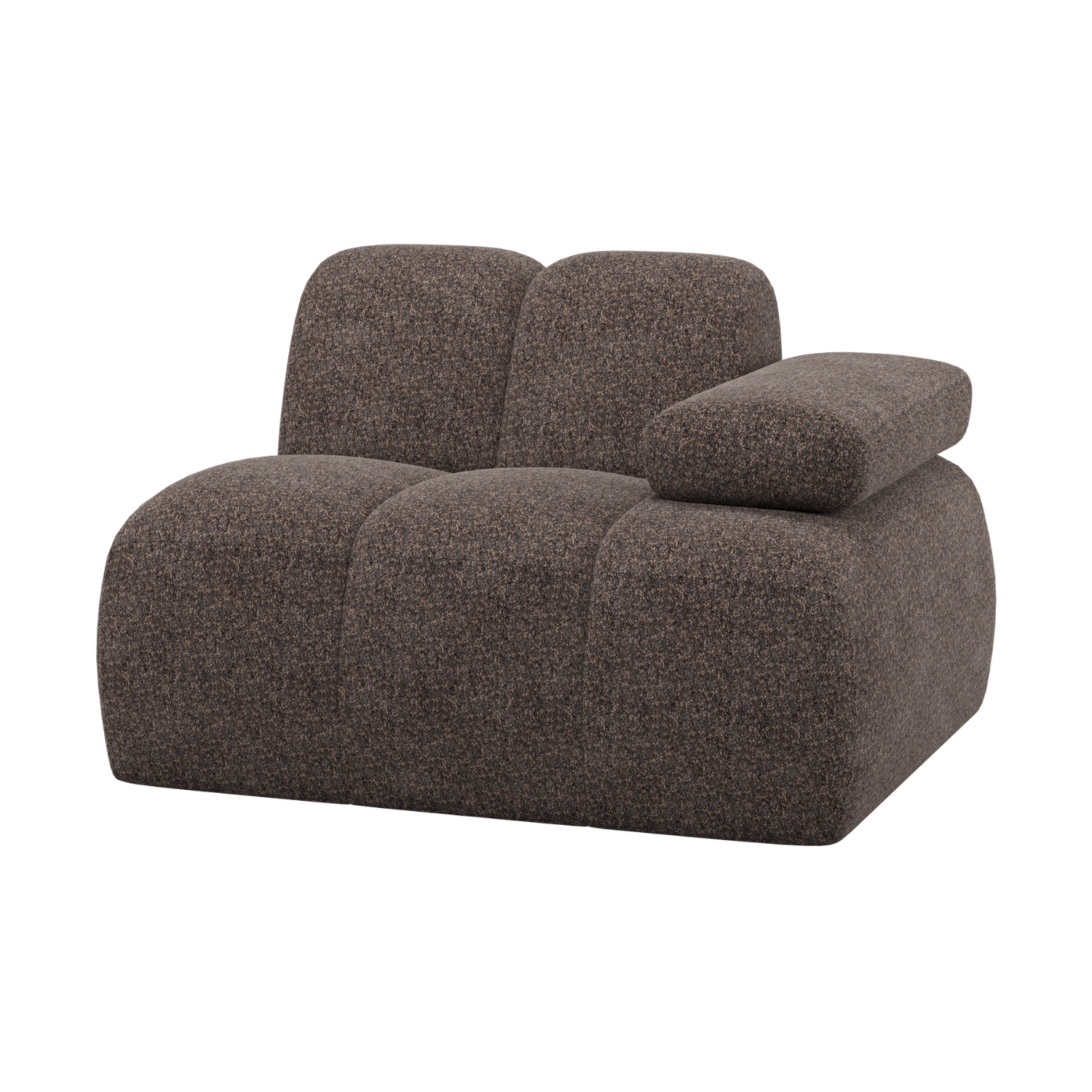 Sofa modułowa MOJO - element prawostronny brązowy baranek – Woood