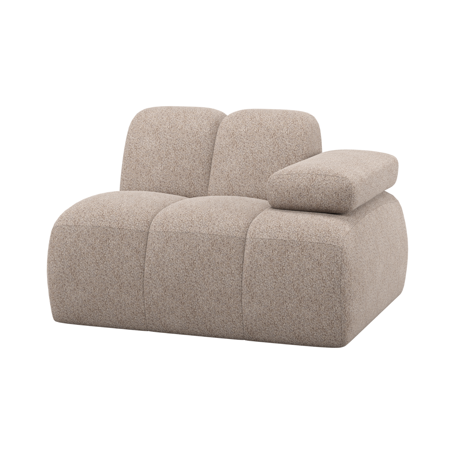 Sofa modułowa MOJO - element prawostronny piaskowy baranek – Woood