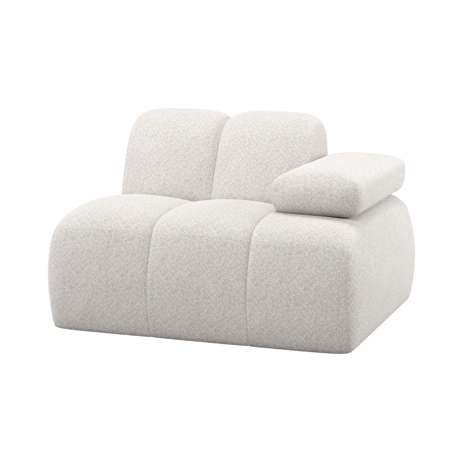 Sofa modułowa MOJO - element prawostronny ecru baranek – Woood