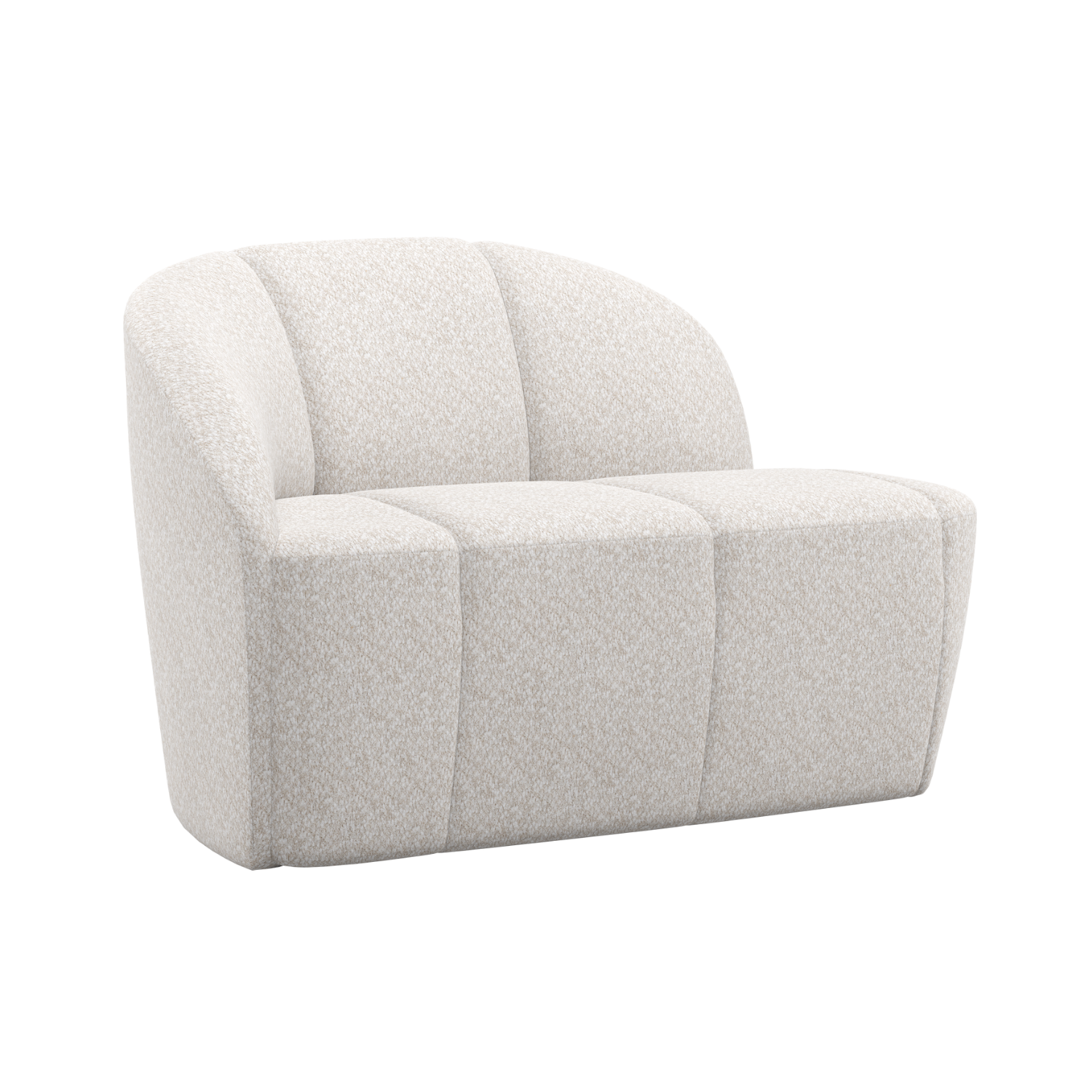 Left-facing 2-seater Sofa MOJO ecru lambskin