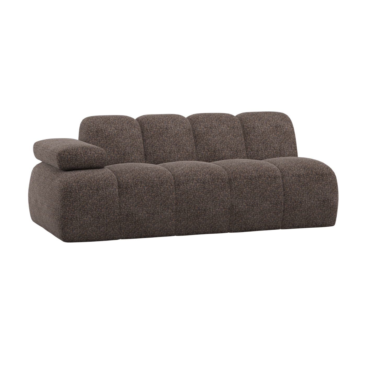 Sofa modułowa MOJO - element 2-osobowy lewostronny brązowy baranek – Woood