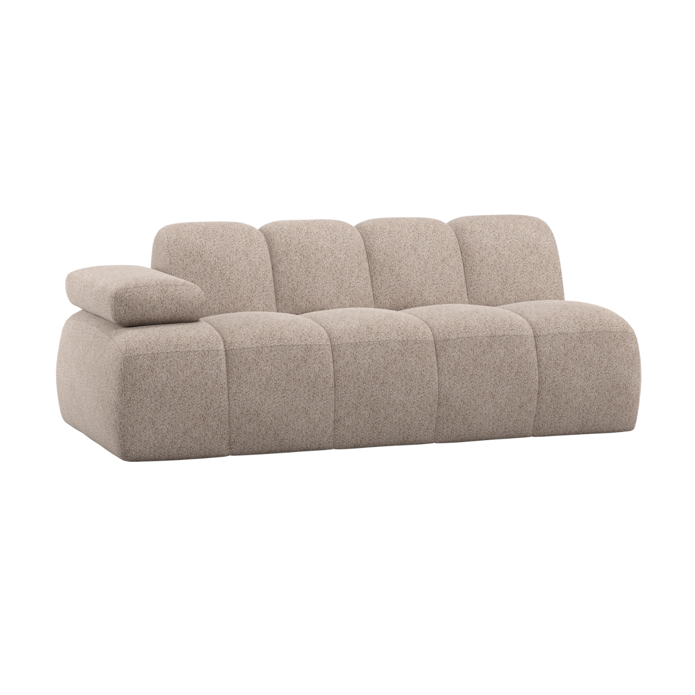Sofa modułowa MOJO - element 2-osobowy lewostronny piaskowy baranek – Woood