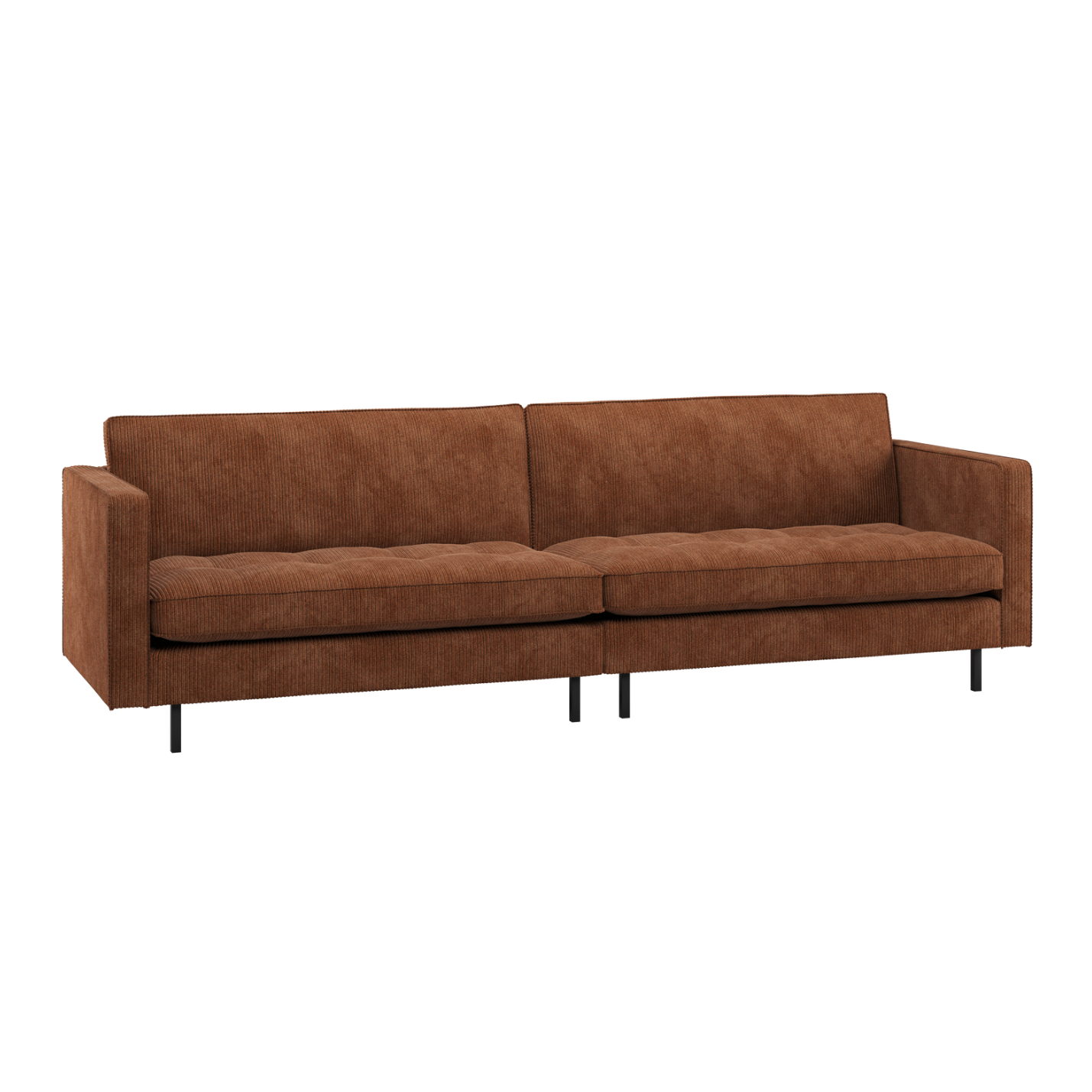 Sofa 3-osobowa RODEO CLASSIC rdzawy brązowy sztruks – Woood