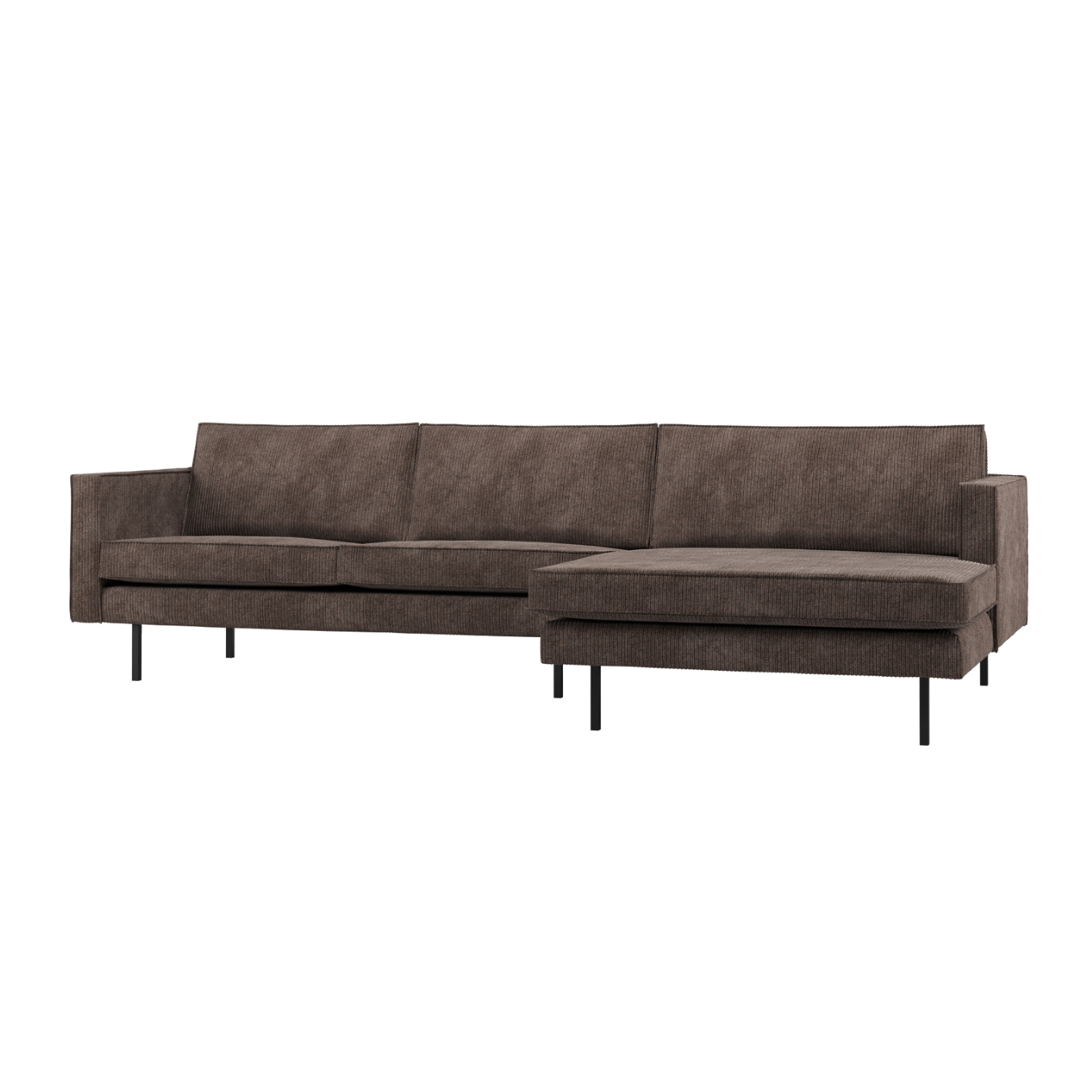 Right-facing Corner Sofa RODEO in Brown Corduroy