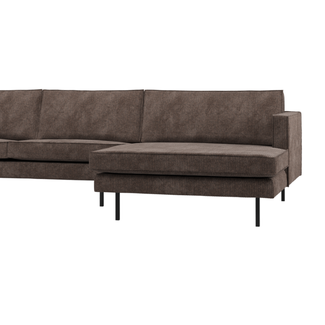 Right-facing Corner Sofa RODEO in Brown Corduroy