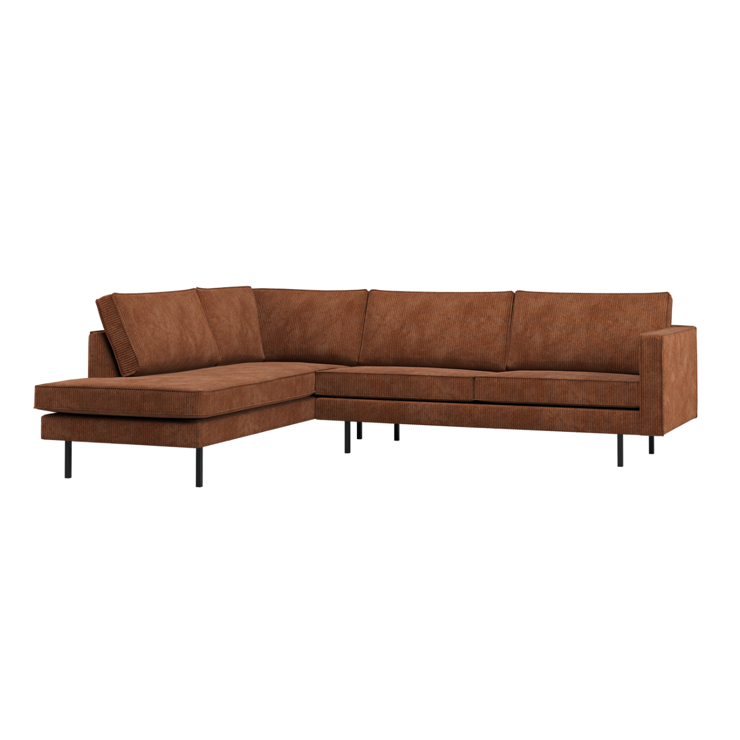 Ecksofa RODEO links, rostbraun, Cord
